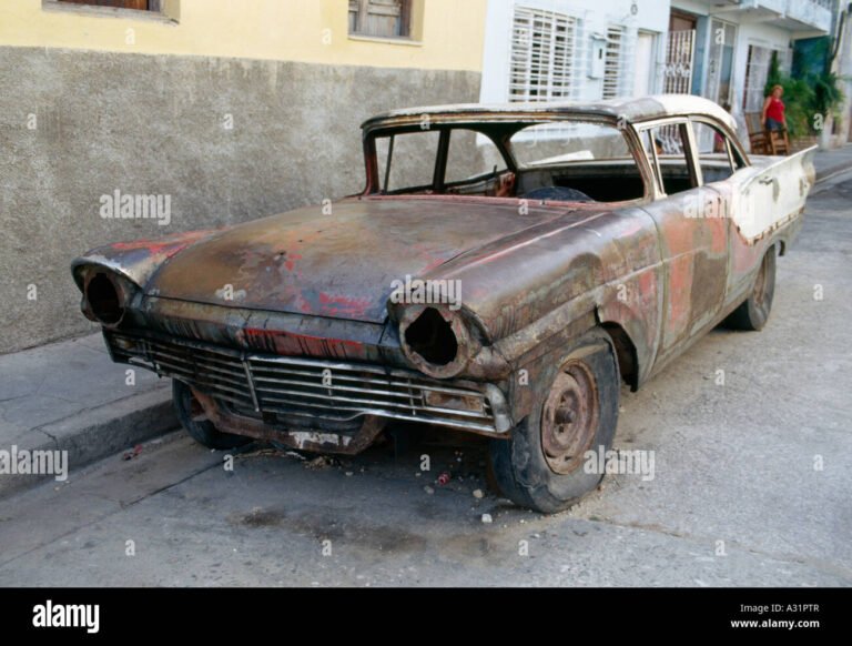 Auto abandonado en zona urbana CABA
