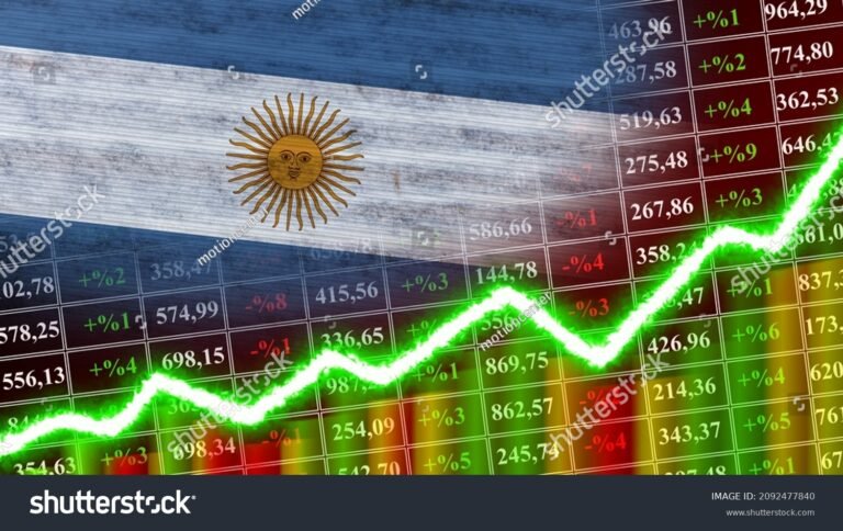 bolsa de argentina con graficos financieros