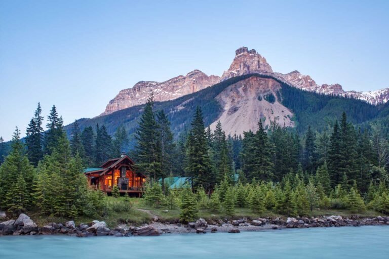 cabanas acogedoras en bosque de montana