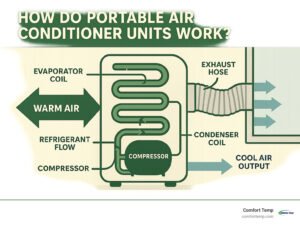 esquema interno aire acondicionado portatil moderno