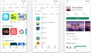 interfaz de google play store en smartphone