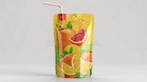 jugos en sachet variados sobre fondo blanco