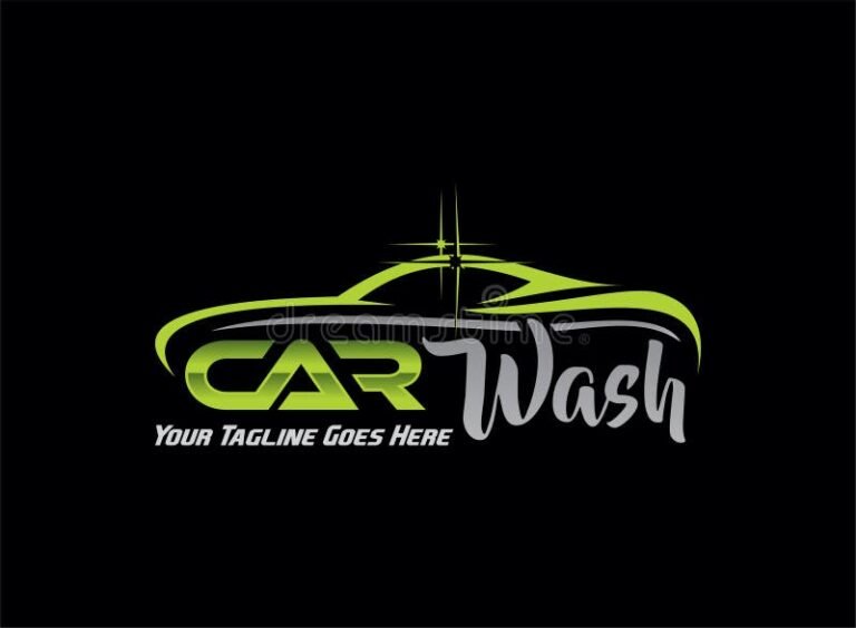 logo creativo para lavado de autos colorido