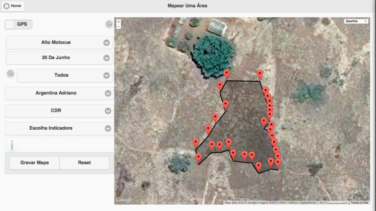 mapa de argentina con senal de gps movil