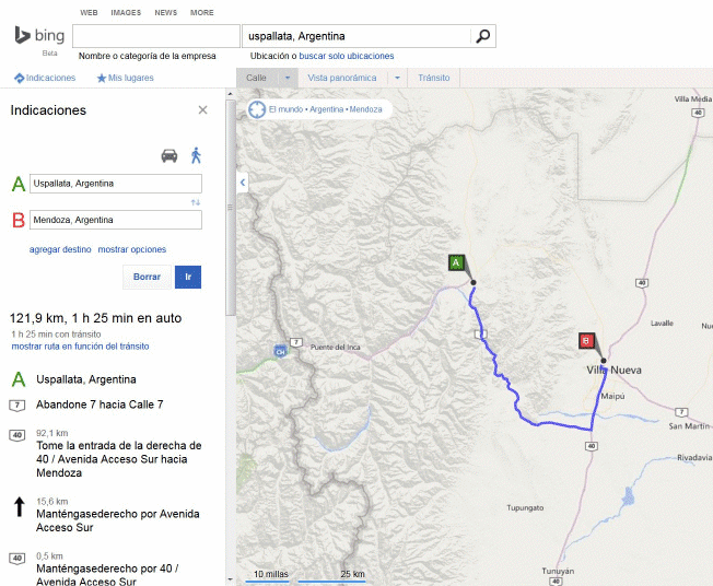 mapa de los andes mendoza con puntos de empleo