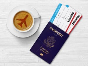 pasaporte y billete de avion juntos