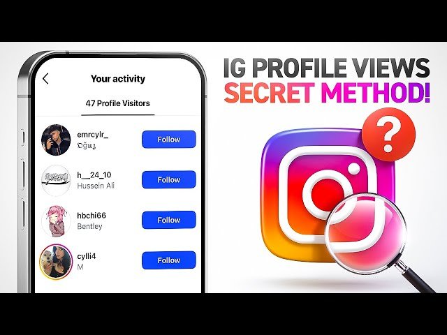 perfil de instagram con iconos de visitantes