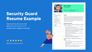 persona entregando curriculum en oficina seguridad