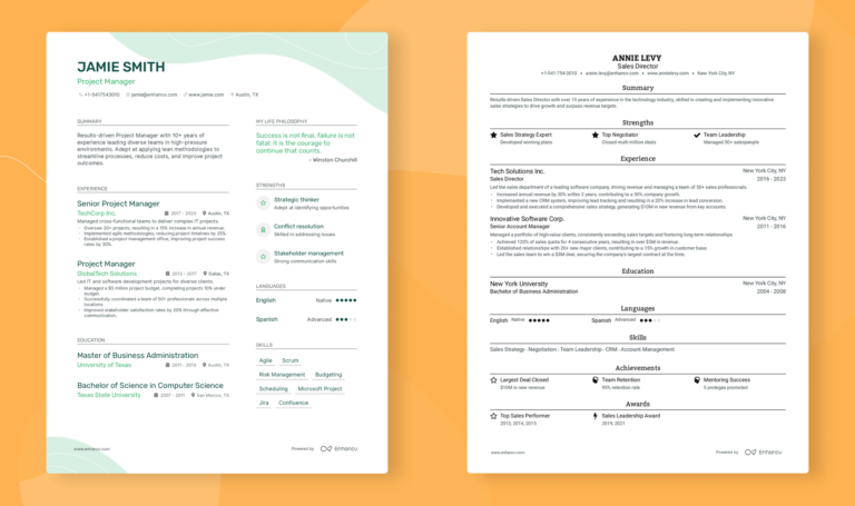 persona revisando curriculum vitae moderno