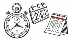 reloj calendario marcando fecha importante