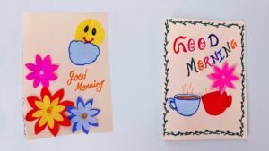 tarjeta artesanal con diseno de buenos dias